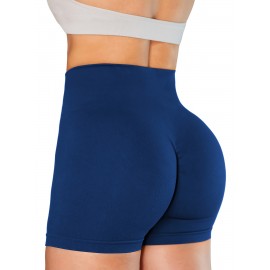 Solid Color Quick Drying Yoga Workout Shorts, High Stretch  Sports Running Shorts, Women's Activewear Solid Color Quick Drying Yoga Workout Shorts, High Stretch  Sports Running Shorts, Women's Activewear