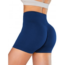Solid Color Quick Drying Yoga Workout Shorts, High Stretch  Sports Running Shorts, Women's Activewear Solid Color Quick Drying Yoga Workout Shorts, High Stretch  Sports Running Shorts, Women's Activewear