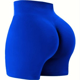 Solid Color Quick Drying Yoga Workout Shorts, High Stretch  Sports Running Shorts, Women's Activewear Solid Color Quick Drying Yoga Workout Shorts, High Stretch  Sports Running Shorts, Women's Activewear