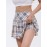 2-in-1 Plaid Casual Sports Skorts, Tennis Running Golf Yoga Skirts, Women's Activewear