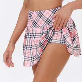 2-in-1 Plaid Casual Sports Skorts, Tennis Running Golf Yoga Skirts, Women's Activewear 2-in-1 Plaid Casual Sports Skorts, Tennis Running Golf Yoga Skirts, Women's Activewear