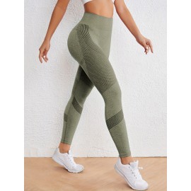 High Stretch Comfortable Quick Drying Sports Leggings, High Waist Seamless Yoga Pants, Women's Activewear High Stretch Comfortable Quick Drying Sports Leggings, High Waist Seamless Yoga Pants, Women's Activewear
