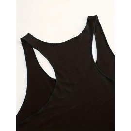 Lotus Graphic Casual Sports Tank Top, Crew Neck Sleeveless Shirts, Women's Summer Tops Lotus Graphic Casual Sports Tank Top, Crew Neck Sleeveless Shirts, Women's Summer Tops