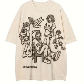 Cartoon Print Crew Neck T-shirt, Casual Short Sleeve Top, Women's Clothing Cartoon Print Crew Neck T-shirt, Casual Short Sleeve Top, Women's Clothing