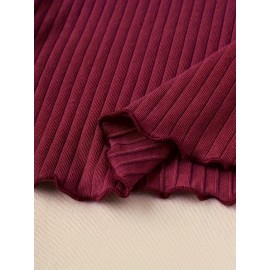 3 Packs Ribbed Lettuce Trim T-Shirts, Casual Short Sleeve Top For Spring & Summer, Women's Clothing 3 Packs Ribbed Lettuce Trim T-Shirts, Casual Short Sleeve Top For Spring & Summer, Women's Clothing