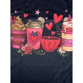 Coffee Print Crew Neck T-shirt, Casual Short Sleeve Top For Spring & Summer, Women's Clothing Coffee Print Crew Neck T-shirt, Casual Short Sleeve Top For Spring & Summer, Women's Clothing