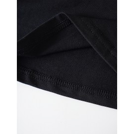 Cat & Coffee Print T-shirt, Casual Crew Neck Short Sleeve T-shirt, Women's Clothing Cat & Coffee Print T-shirt, Casual Crew Neck Short Sleeve T-shirt, Women's Clothing