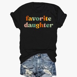 Colorful Letter Print T-shirt, Casual Short Sleeve Crew Neck Top, Women's Clothing Colorful Letter Print T-shirt, Casual Short Sleeve Crew Neck Top, Women's Clothing