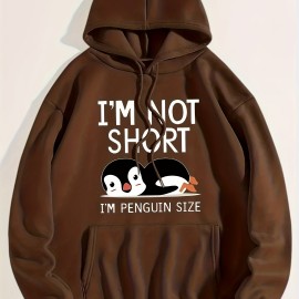 Cute Penguin Print Kangaroo Pocket Hoodie, Casual Long Sleeve Drawstring Hoodies Sweatshirt, Women's Clothing Cute Penguin Print Kangaroo Pocket Hoodie, Casual Long Sleeve Drawstring Hoodies Sweatshirt, Women's Clothing