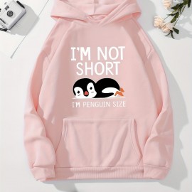 Cute Penguin Print Kangaroo Pocket Hoodie, Casual Long Sleeve Drawstring Hoodies Sweatshirt, Women's Clothing Cute Penguin Print Kangaroo Pocket Hoodie, Casual Long Sleeve Drawstring Hoodies Sweatshirt, Women's Clothing