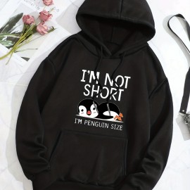 Cute Penguin Print Kangaroo Pocket Hoodie, Casual Long Sleeve Drawstring Hoodies Sweatshirt, Women's Clothing Cute Penguin Print Kangaroo Pocket Hoodie, Casual Long Sleeve Drawstring Hoodies Sweatshirt, Women's Clothing