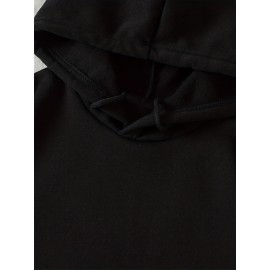 Letter & Graphic Print Kangaroo Pocket Hoodie, Casual Long Sleeve Drawstring Hoodies Sweatshirt, Women's Clothing Letter & Graphic Print Kangaroo Pocket Hoodie, Casual Long Sleeve Drawstring Hoodies Sweatshirt, Women's Clothing