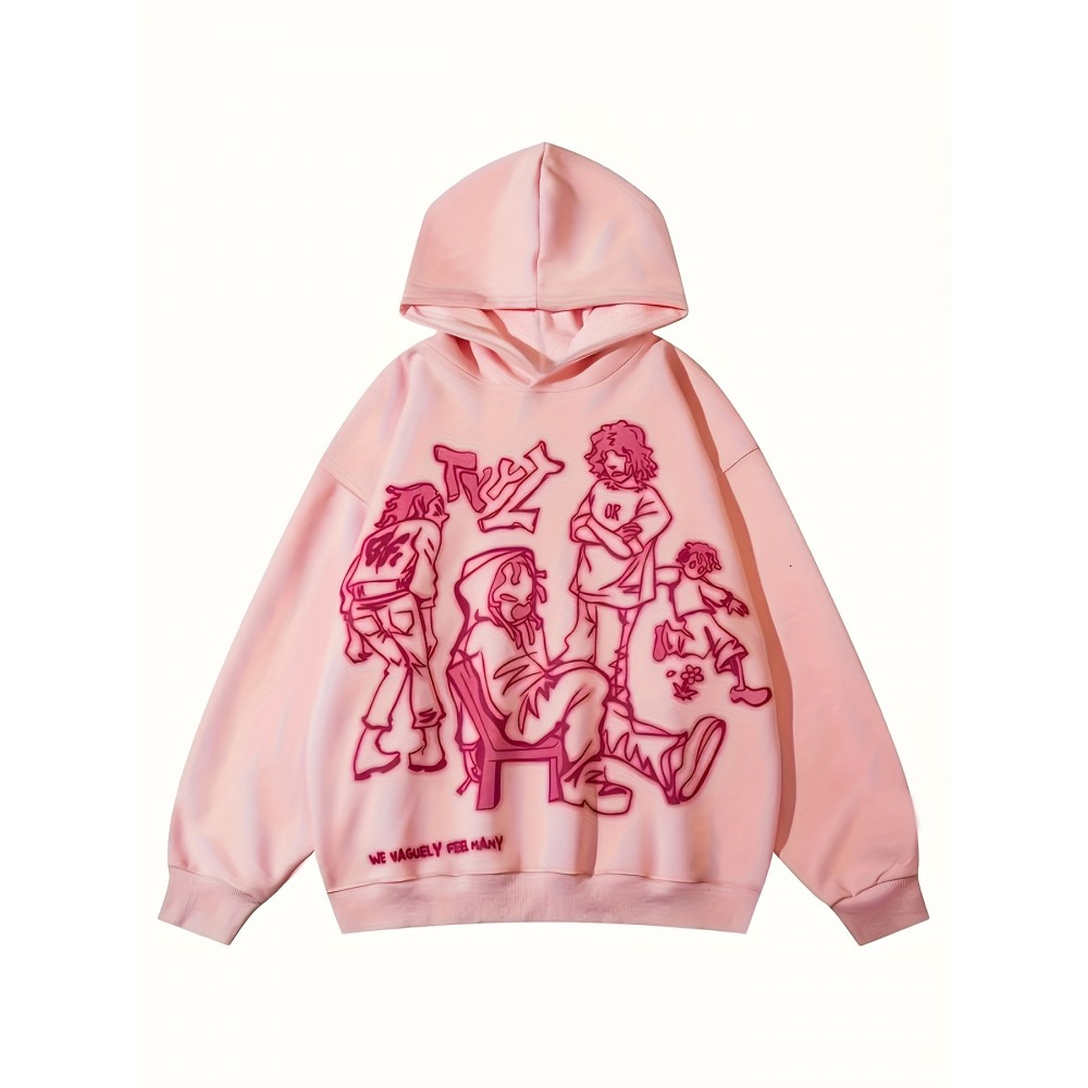 Cartoon Print Hoodie, Casual Long Sleeve Hoodies Sweatshirt, Women's Clothing Cartoon Print Hoodie, Casual Long Sleeve Hoodies Sweatshirt, Women's Clothing