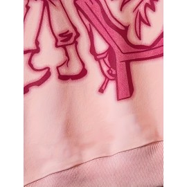 Cartoon Print Hoodie, Casual Long Sleeve Hoodies Sweatshirt, Women's Clothing Cartoon Print Hoodie, Casual Long Sleeve Hoodies Sweatshirt, Women's Clothing