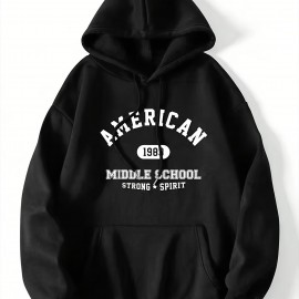 Letter & Number Print Kangaroo Pocket Hoodie, Casual Long Sleeve Drawstring Hoodies Sweatshirt, Women's Clothing Letter & Number Print Kangaroo Pocket Hoodie, Casual Long Sleeve Drawstring Hoodies Sweatshirt, Women's Clothing