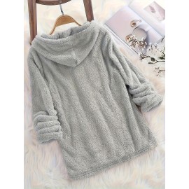 I'm Still Freezing Letter Print Fuzzy Hoodie, Casual Long Sleeve Oversized Sweatshirt, Women's Clothing I'm Still Freezing Letter Print Fuzzy Hoodie, Casual Long Sleeve Oversized Sweatshirt, Women's Clothing