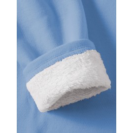 Women's Pullover Winter Warm Plush Lining Long Sleeve Sweatshirt, Slim Fit Warm Top,  Women's Clothing Women's Pullover Winter Warm Plush Lining Long Sleeve Sweatshirt, Slim Fit Warm Top,  Women's Clothing