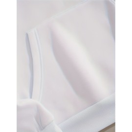 White Thermal Hoodies, Long Sleeve Casual Sweatshirt For Fall & Winter, Women's Clothing White Thermal Hoodies, Long Sleeve Casual Sweatshirt For Fall & Winter, Women's Clothing