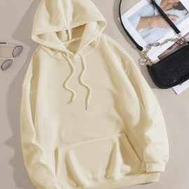 White Thermal Hoodies, Long Sleeve Casual Sweatshirt For Fall & Winter, Women's Clothing White Thermal Hoodies, Long Sleeve Casual Sweatshirt For Fall & Winter, Women's Clothing