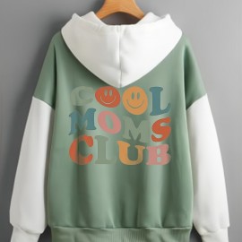 Color Block Simple Hoodies, Casual Drawstring Long Sleeve Kangaroo Pocket Sweatshirt, Women's Clothing Color Block Simple Hoodies, Casual Drawstring Long Sleeve Kangaroo Pocket Sweatshirt, Women's Clothing