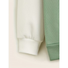 Color Block Simple Hoodies, Casual Drawstring Long Sleeve Kangaroo Pocket Sweatshirt, Women's Clothing Color Block Simple Hoodies, Casual Drawstring Long Sleeve Kangaroo Pocket Sweatshirt, Women's Clothing