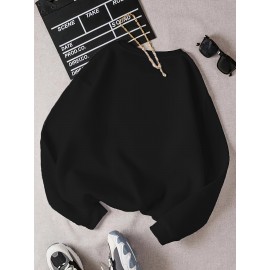 Heart Pattern Pullover Sweatshirt, Casual Long Sleeve Crew Neck Sweatshirt For Fall & Winter, Women's Clothing Heart Pattern Pullover Sweatshirt, Casual Long Sleeve Crew Neck Sweatshirt For Fall & Winter, Women's Clothing