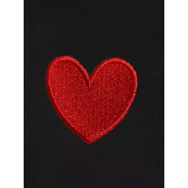 Heart Pattern Pullover Sweatshirt, Casual Long Sleeve Crew Neck Sweatshirt For Fall & Winter, Women's Clothing Heart Pattern Pullover Sweatshirt, Casual Long Sleeve Crew Neck Sweatshirt For Fall & Winter, Women's Clothing