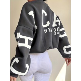 Women Oversized Thermal Letter Graphic Print Sweatshirt Aesthetic Crew Neck Long Sleeve Drop Shoulder Pullover Women Oversized Thermal Letter Graphic Print Sweatshirt Aesthetic Crew Neck Long Sleeve Drop Shoulder Pullover