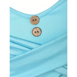 Tie Dye Criss Cross Dress, Casual Sleeveless Ruffle Dress, Women's Clothing Tie Dye Criss Cross Dress, Casual Sleeveless Ruffle Dress, Women's Clothing