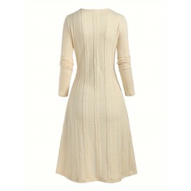 Stitching Plaid Print Dress, Casual Long Sleeve Dress, Women's Clothing Stitching Plaid Print Dress, Casual Long Sleeve Dress, Women's Clothing