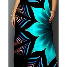 Floral Print Ring Decor Tank Dress, Casual Sleeveless Dress For Spring & Summer, Women's Clothing Floral Print Ring Decor Tank Dress, Casual Sleeveless Dress For Spring & Summer, Women's Clothing