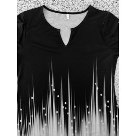 Color Block Notched Neck Dress, Vintage Long Sleeve Mini Dress, Women's Clothing Color Block Notched Neck Dress, Vintage Long Sleeve Mini Dress, Women's Clothing