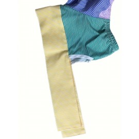 Color Block Striped Print Off-shoulder Dress, Casual Knot Sleeve Dress For Spring & Summer, Women's Clothing Color Block Striped Print Off-shoulder Dress, Casual Knot Sleeve Dress For Spring & Summer, Women's Clothing