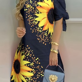 Color Block Striped Print Off-shoulder Dress, Casual Knot Sleeve Dress For Spring & Summer, Women's Clothing Color Block Striped Print Off-shoulder Dress, Casual Knot Sleeve Dress For Spring & Summer, Women's Clothing